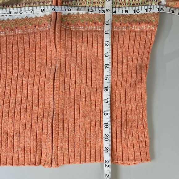 Tiara Full Zip Fair Isle Pastel Rib Knit Cardigan, Size Medium - Picture 7 of 10